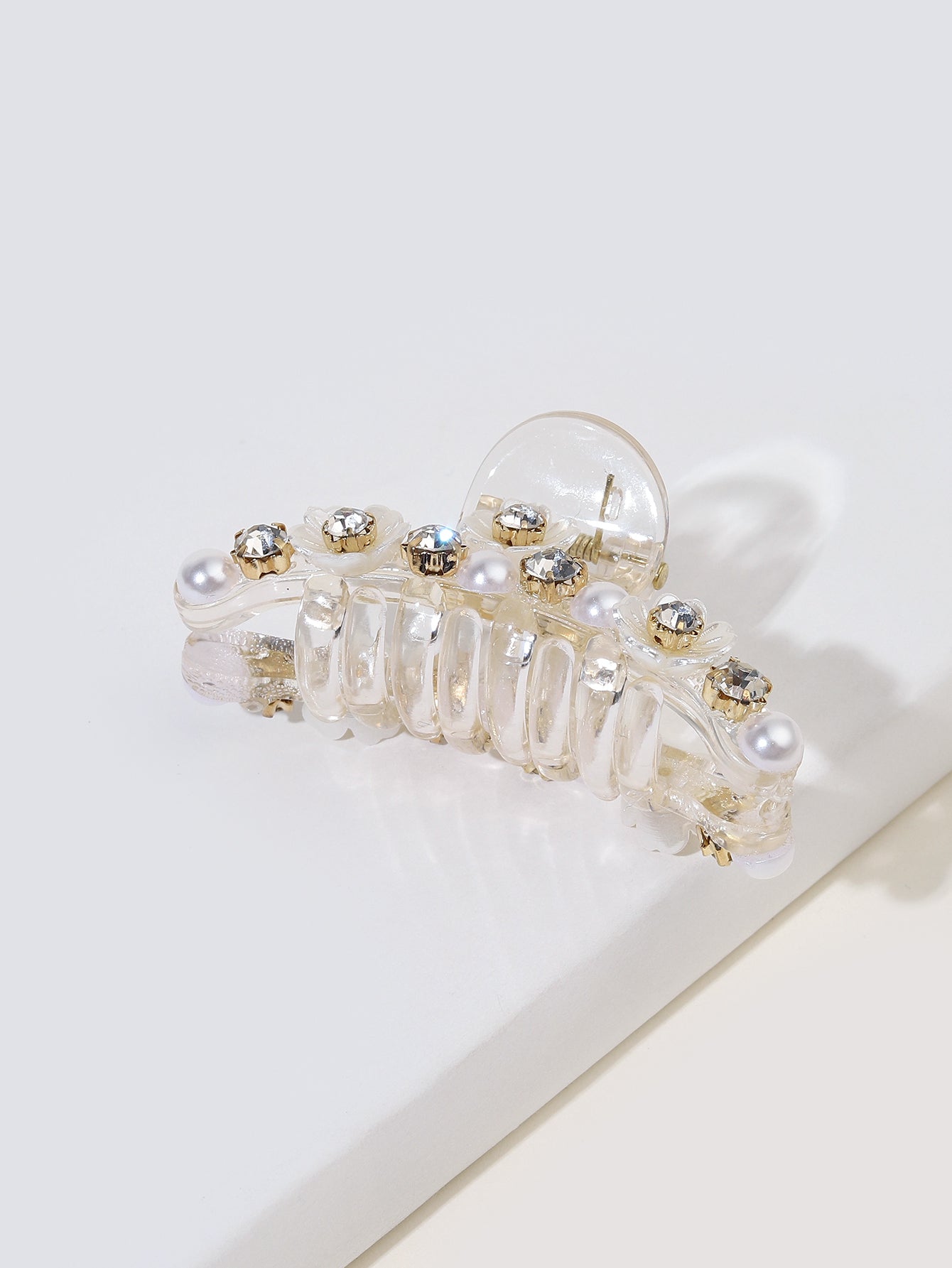 Claw-Style Hair Clip with Diamond and Pearl Decoration – Barrettify
